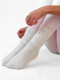 Cream Speckle Slouch Sock