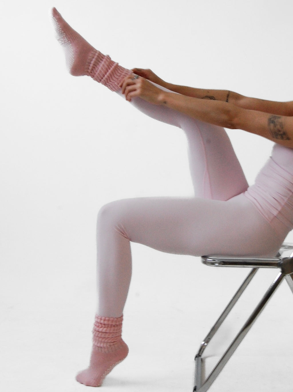 Pink Speckle Slouch Sock