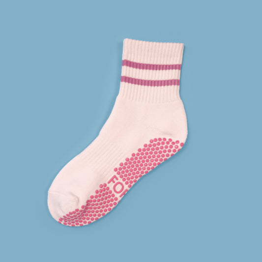 Pink Stripe Half Crew