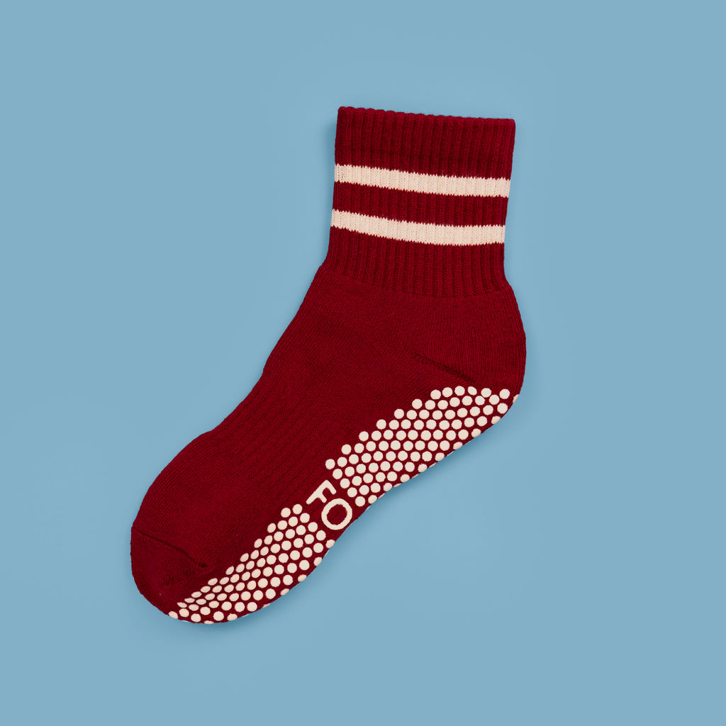 Cream Stripe Half Crew