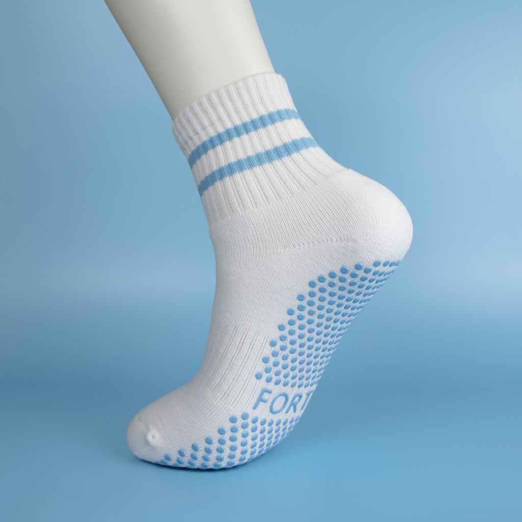 Aqua Stripe Half Crew