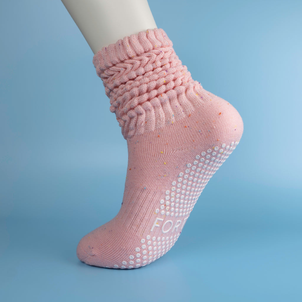 Pink Speckle Slouch Sock