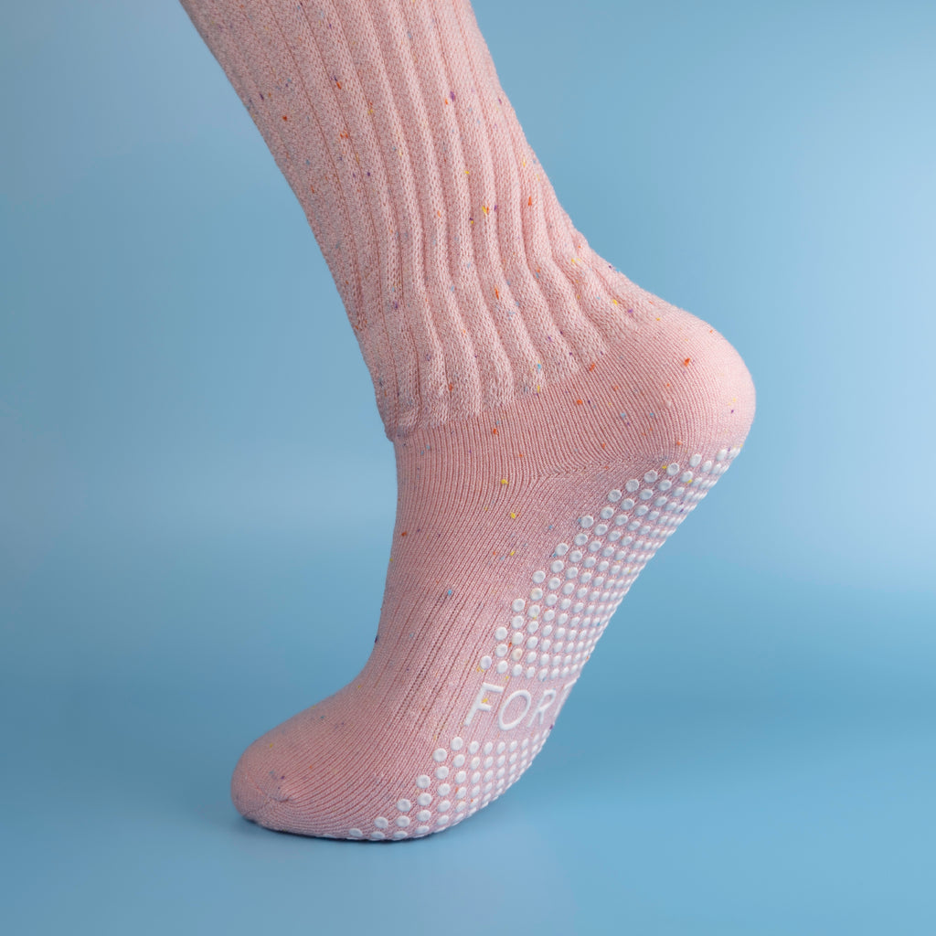 Pink Speckle Slouch Sock