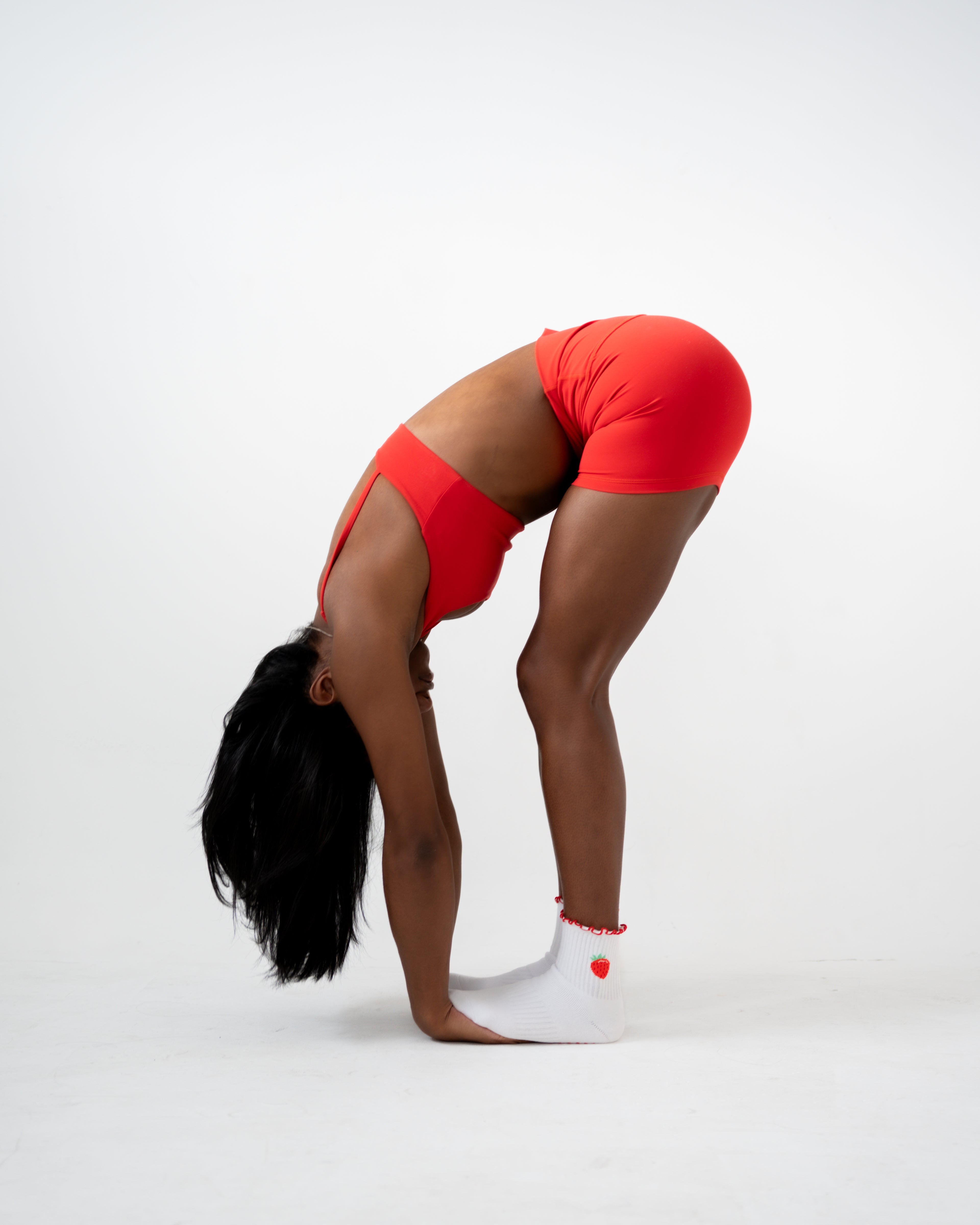 Strawberry Ruffle Top Half Crew